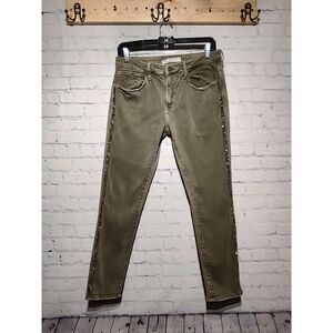 Zara skinny sparkly gem striped ankle pants 12 *